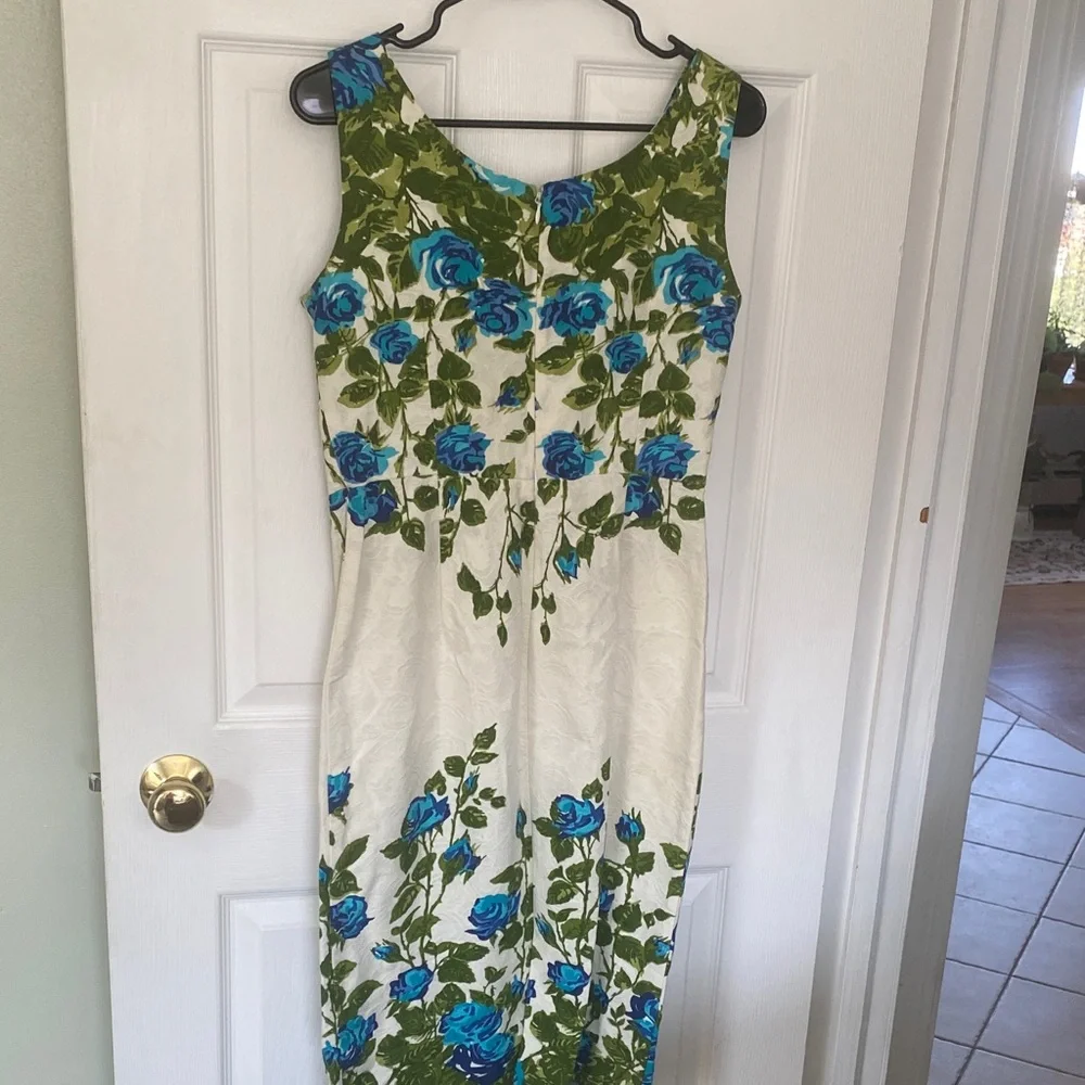 London Times Green and Blue Floral Dress - Picture 10 of 16